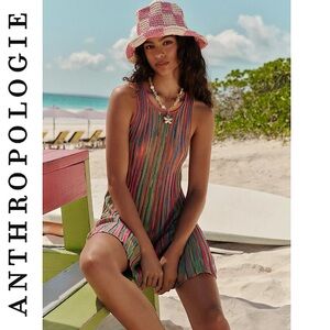 NWT Daily Practice Anthropologie Ribbed Sweater Mini Dress S Striped Multicolor
